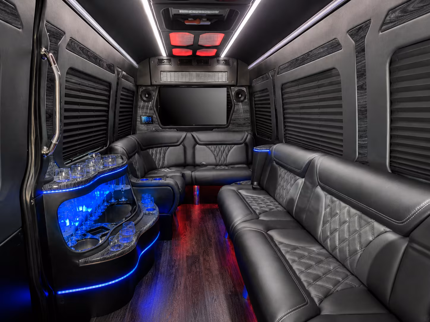 fort worth 40 passenger party bus interior