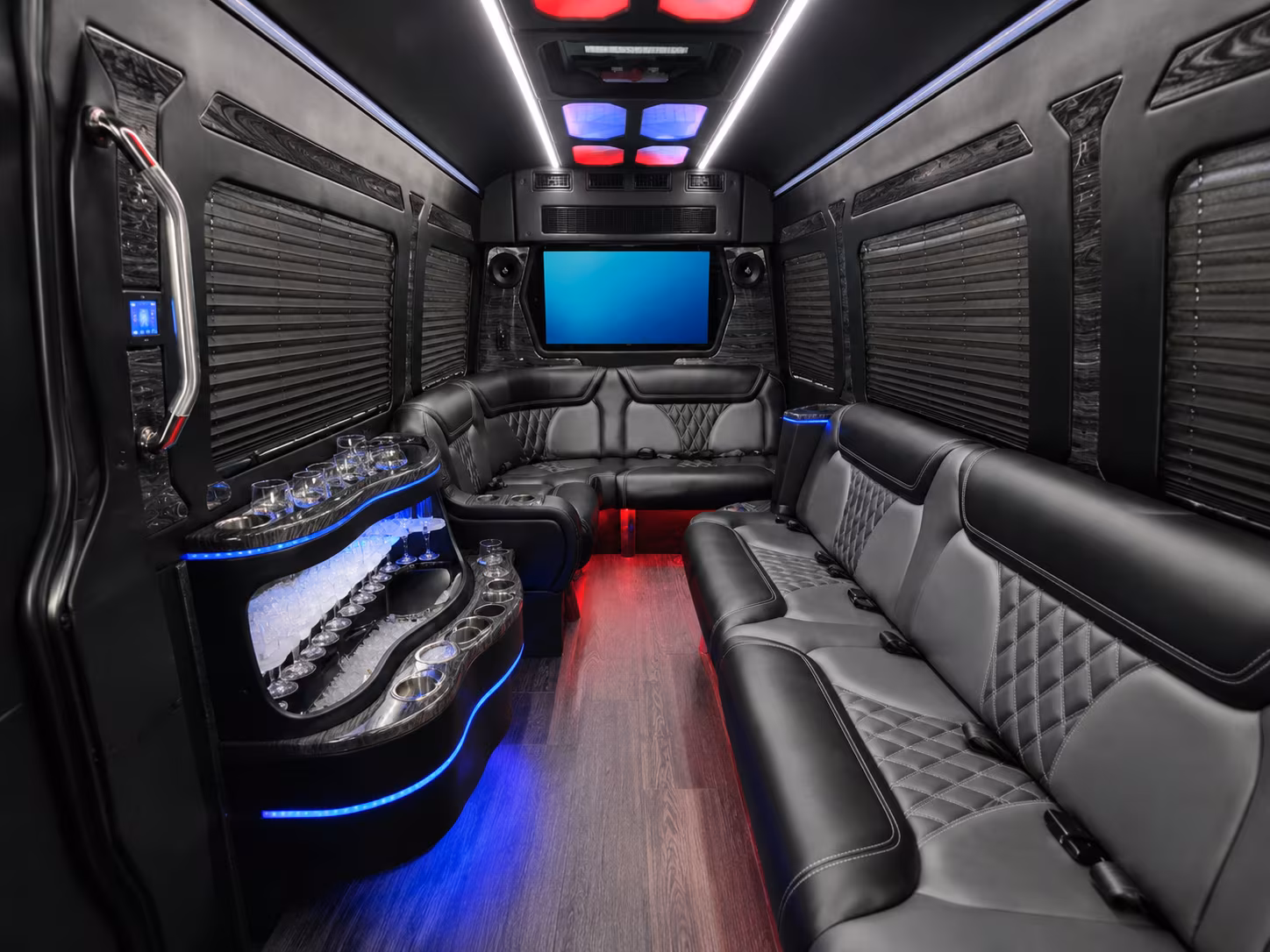 fort worth 50 passenger party bus inside