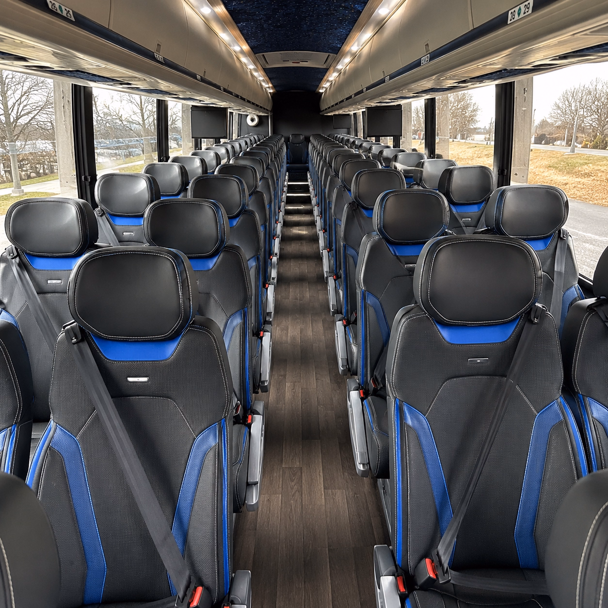fort worth charter bus rental interior
