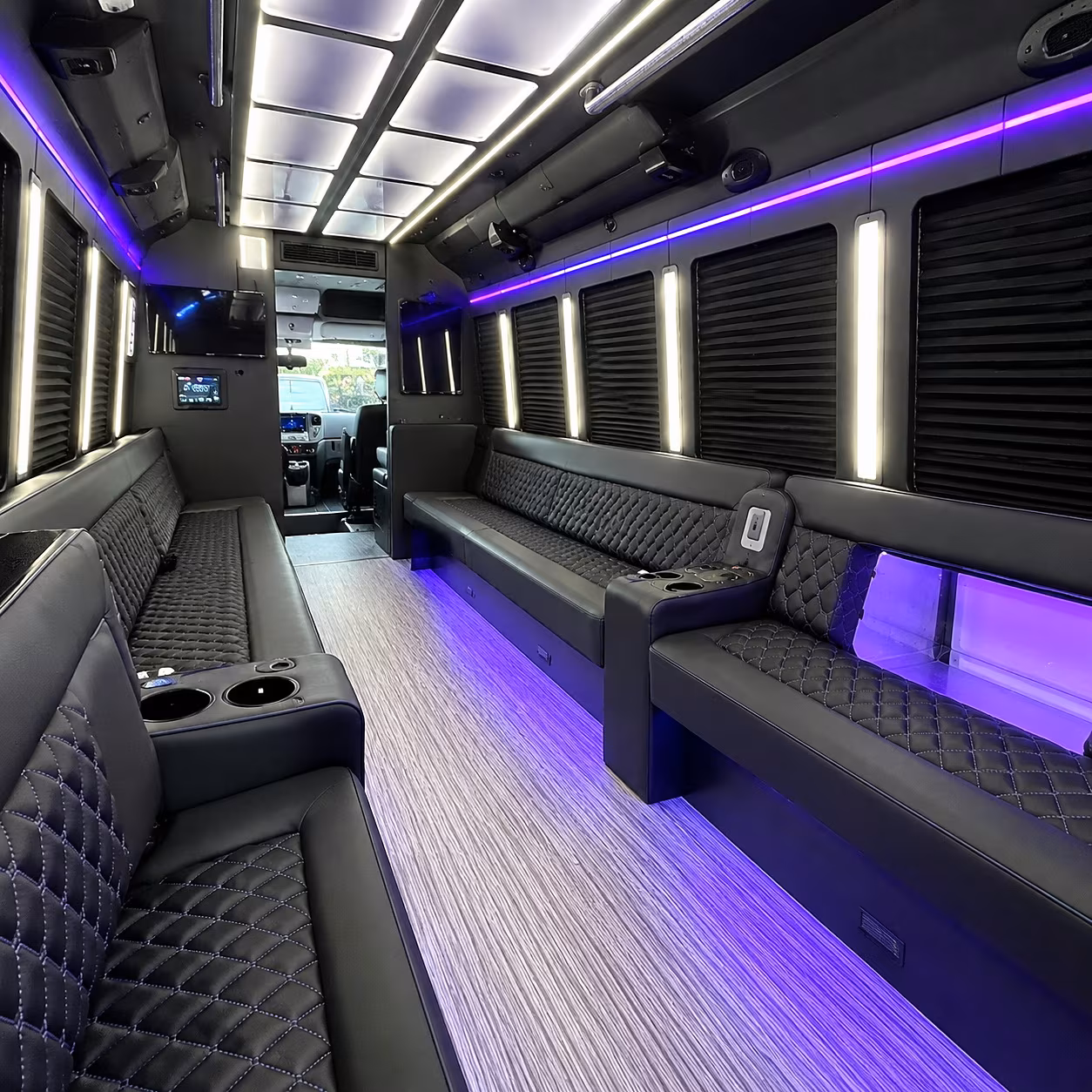 fort worth party bus rental interior