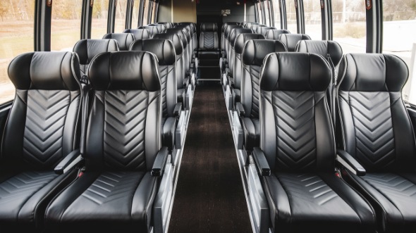 55 passenger charter bus inside mesquite