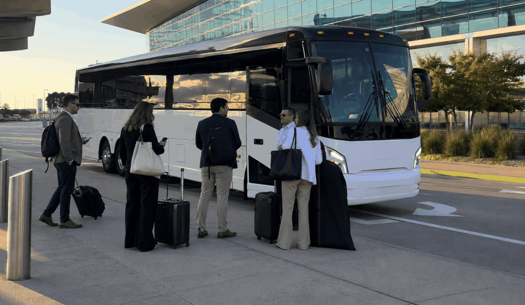 airport shuttle pickup coordination for wedding and corporate event guests arriving at dfw airport in fort worth
