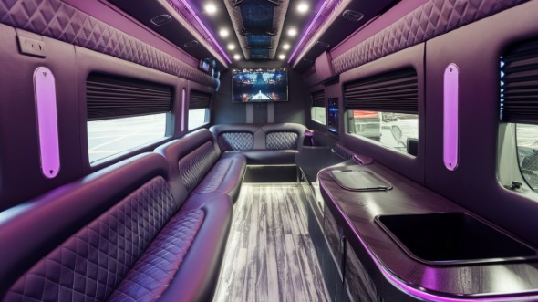 party bus rental interior frisco